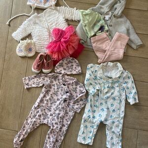 Floral Pink and White Kids One Piece